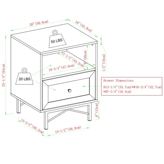 Dark Walnut Wood Open Cubby Nightstand-Kirkland's Home Cheap