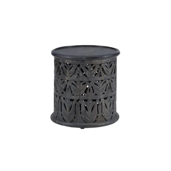 Dark Wood Carved Detail Accent Table-Kirkland's Home Shop
