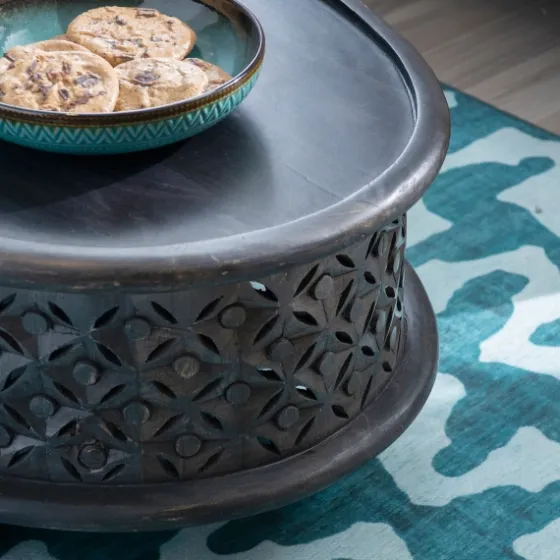 Dark Wood Carved Medallion Coffee Table-Kirkland's Home Best Sale