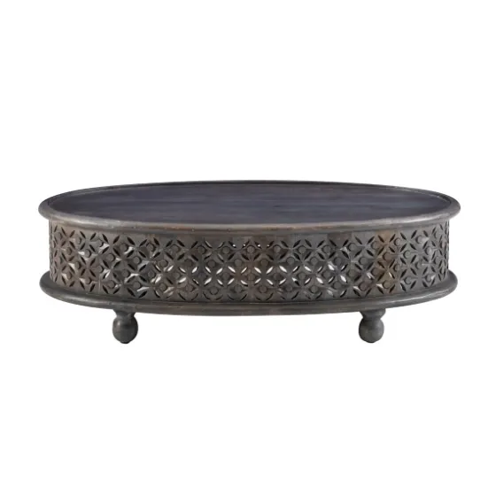 Dark Wood Carved Medallion Coffee Table-Kirkland's Home Best Sale