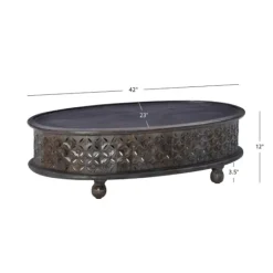 Dark Wood Carved Medallion Coffee Table-Kirkland's Home Best Sale