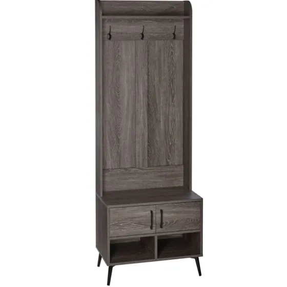 Dark Wood Grain Hall Tree With Bench-Kirkland's Home Best