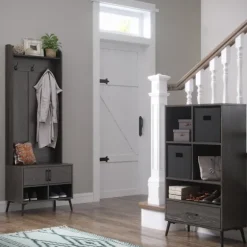 Dark Wood Grain Hall Tree With Bench-Kirkland's Home Best