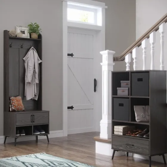 Dark Wood Grain Hall Tree With Bench-Kirkland's Home Best