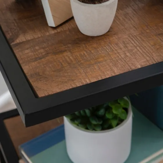 Dark Wood Shelves S-Frame Accent Table-Kirkland's Home Flash Sale