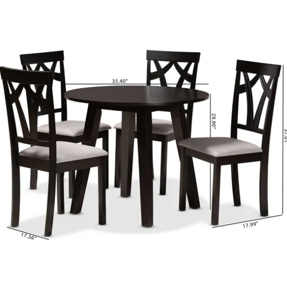 Dark Wooden Splayed Base 5-Pc. Dining Set-Kirkland's Home Clearance
