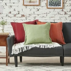 Dark Woven Fringe Edge Pillow-Kirkland's Home Hot
