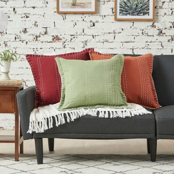 Dark Woven Fringe Edge Pillow-Kirkland's Home Hot