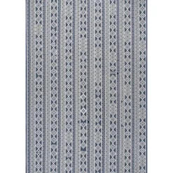 Davon Blue Geometric Striped Outdoor Rug, 5X8-Kirkland's Home Hot