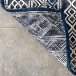 Davon Blue Geometric Striped Outdoor Rug, 5X8-Kirkland's Home Hot