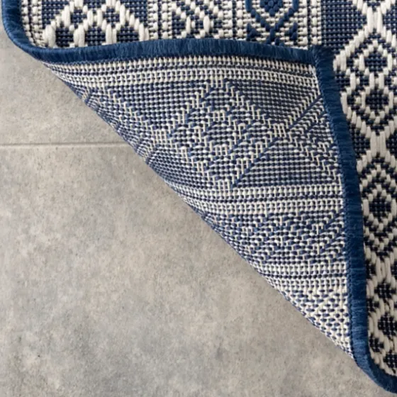 Davon Blue Geometric Striped Outdoor Rug, 5X8-Kirkland's Home Hot