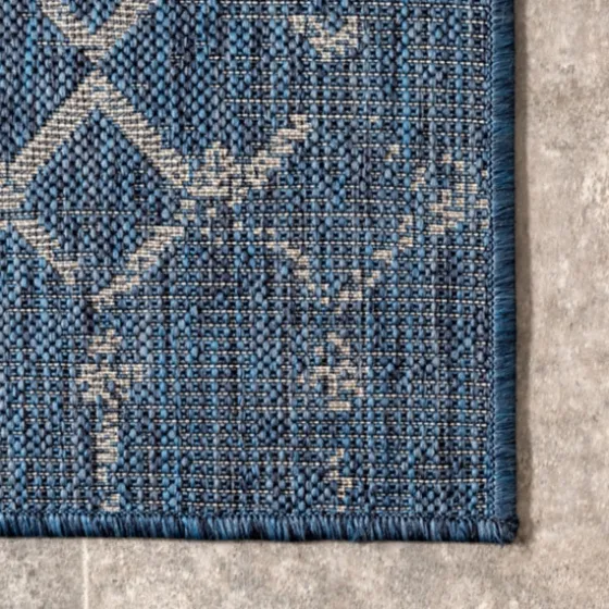 Davon Blue Moroccan Trellis Outdoor Rug, 8X10-Kirkland's Home Cheap