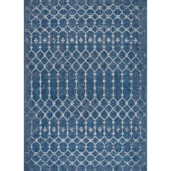 Davon Blue Moroccan Trellis Outdoor Rug, 5X8-Kirkland's Home Fashion