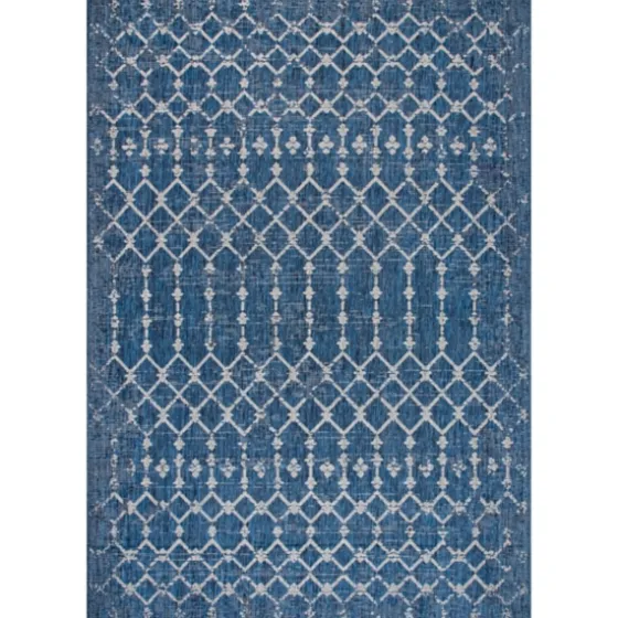 Davon Blue Moroccan Trellis Outdoor Rug, 5X8-Kirkland's Home Fashion