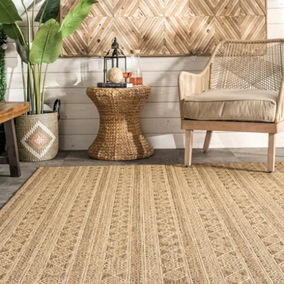 Davon Geometric Striped Outdoor Rug, 8X10-Kirkland's Home Online