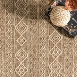 Davon Geometric Striped Outdoor Rug, 8X10-Kirkland's Home Online