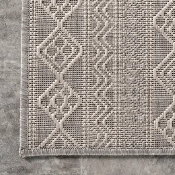 Davon Gray Geometric Striped Outdoor Rug, 5X8-Kirkland's Home Best