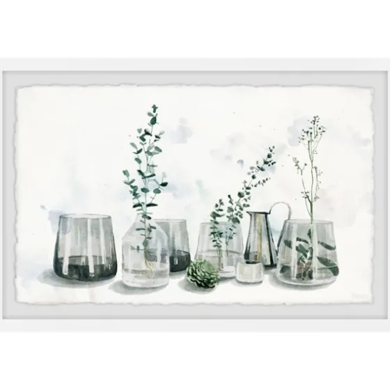 Deckled Glasses And Greens Framed Art Print-Kirkland's Home Clearance