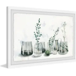 Deckled Glasses And Greens Framed Art Print-Kirkland's Home Clearance