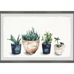 Deckled Succulent Row Framed Art Print-Kirkland's Home Best