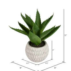 Deep Aloe Leaves In Ceramic Container-Kirkland's Home Store