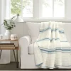 Deep Blue Pick Stitch Stripe Decorative Throw-Kirkland's Home Shop