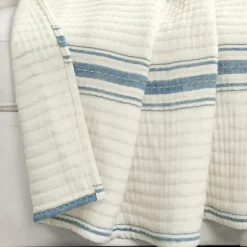 Deep Blue Pick Stitch Stripe Decorative Throw-Kirkland's Home Shop