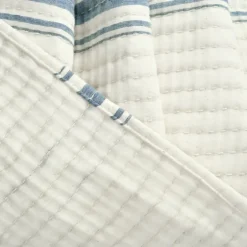 Deep Blue Pick Stitch Stripe Decorative Throw-Kirkland's Home Shop