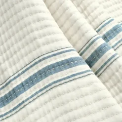 Deep Blue Pick Stitch Stripe Decorative Throw-Kirkland's Home Shop