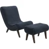 Deep Navy Piped Edge 2-Pc. Chair And Ottoman Set-Kirkland's Home Outlet