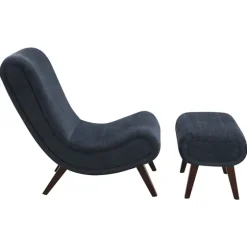 Deep Navy Piped Edge 2-Pc. Chair And Ottoman Set-Kirkland's Home Outlet