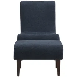 Deep Navy Piped Edge 2-Pc. Chair And Ottoman Set-Kirkland's Home Outlet