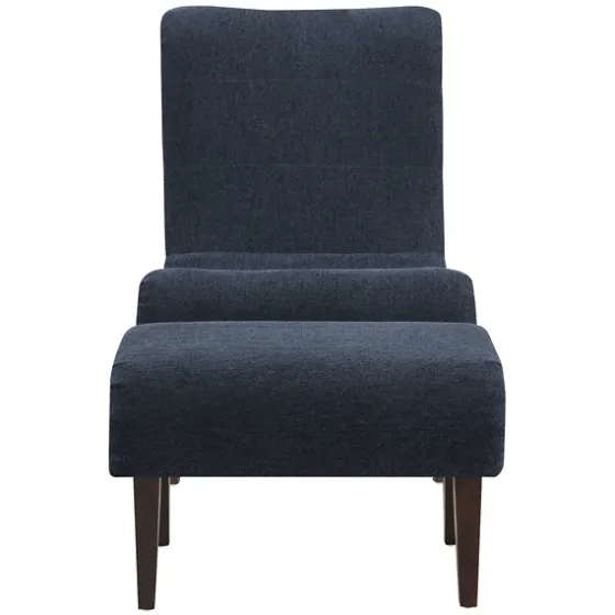 Deep Navy Piped Edge 2-Pc. Chair And Ottoman Set-Kirkland's Home Outlet
