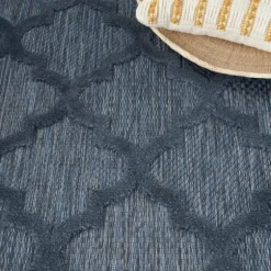 Deep Navy Trellis Outdoor Area Rug, 4X6-Kirkland's Home Online