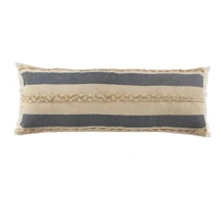 Denim Blue Braided Stripe Lumbar Pillow-Kirkland's Home Shop