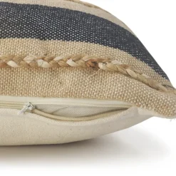 Denim Blue Braided Stripe Lumbar Pillow-Kirkland's Home Shop