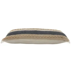 Denim Blue Braided Stripe Lumbar Pillow-Kirkland's Home Shop
