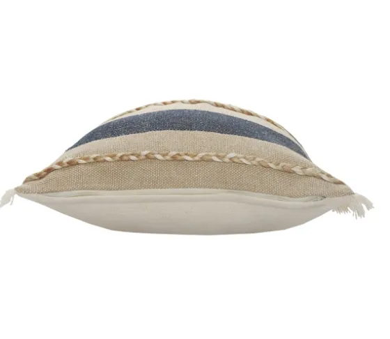 Denim Blue Braided Stripe Throw Pillow, 24 In.-Kirkland's Home Flash Sale