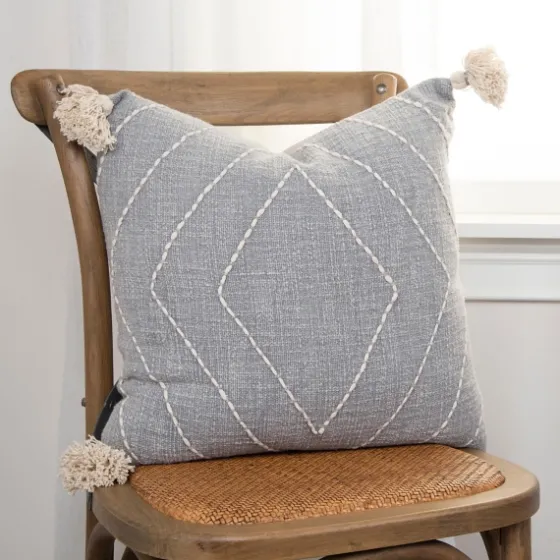 Diamond Kantha Stitched Throw Pillow-Kirkland's Home Clearance