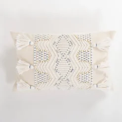 Diamond Tassels Lumbar Pillow-Kirkland's Home Fashion
