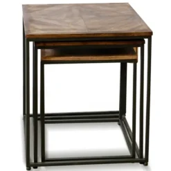 Diamond Wood Top Nesting Accent Tables, Set Of 3-Kirkland's Home Cheap