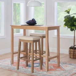 Distressed Acacia Brown Wood Bar Table-Kirkland's Home Discount