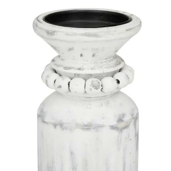 Distressed Beaded Candle Holders, Set Of 3-Kirkland's Home Clearance