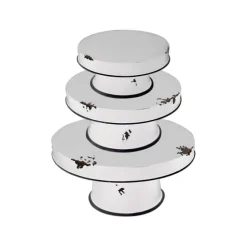 Distressed Black Pedestal Trays, Set Of 3-Kirkland's Home Cheap