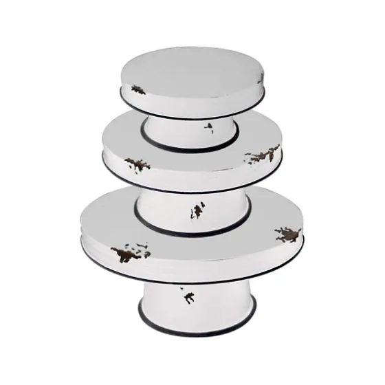 Distressed Black Pedestal Trays, Set Of 3-Kirkland's Home Cheap