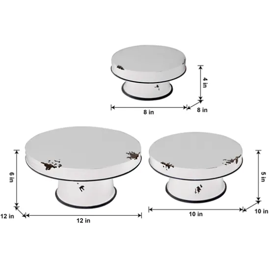 Distressed Black Pedestal Trays, Set Of 3-Kirkland's Home Cheap