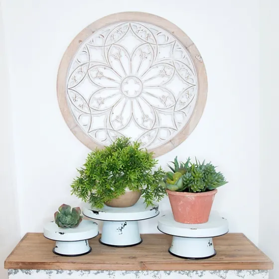 Distressed Black Pedestal Trays, Set Of 3-Kirkland's Home Cheap