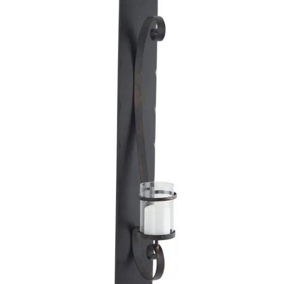 Distressed Black Scrolled Metal Sconce-Kirkland's Home Cheap
