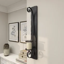 Distressed Black Scrolled Metal Sconce-Kirkland's Home Cheap