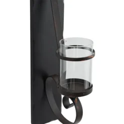 Distressed Black Scrolled Metal Sconce-Kirkland's Home Cheap